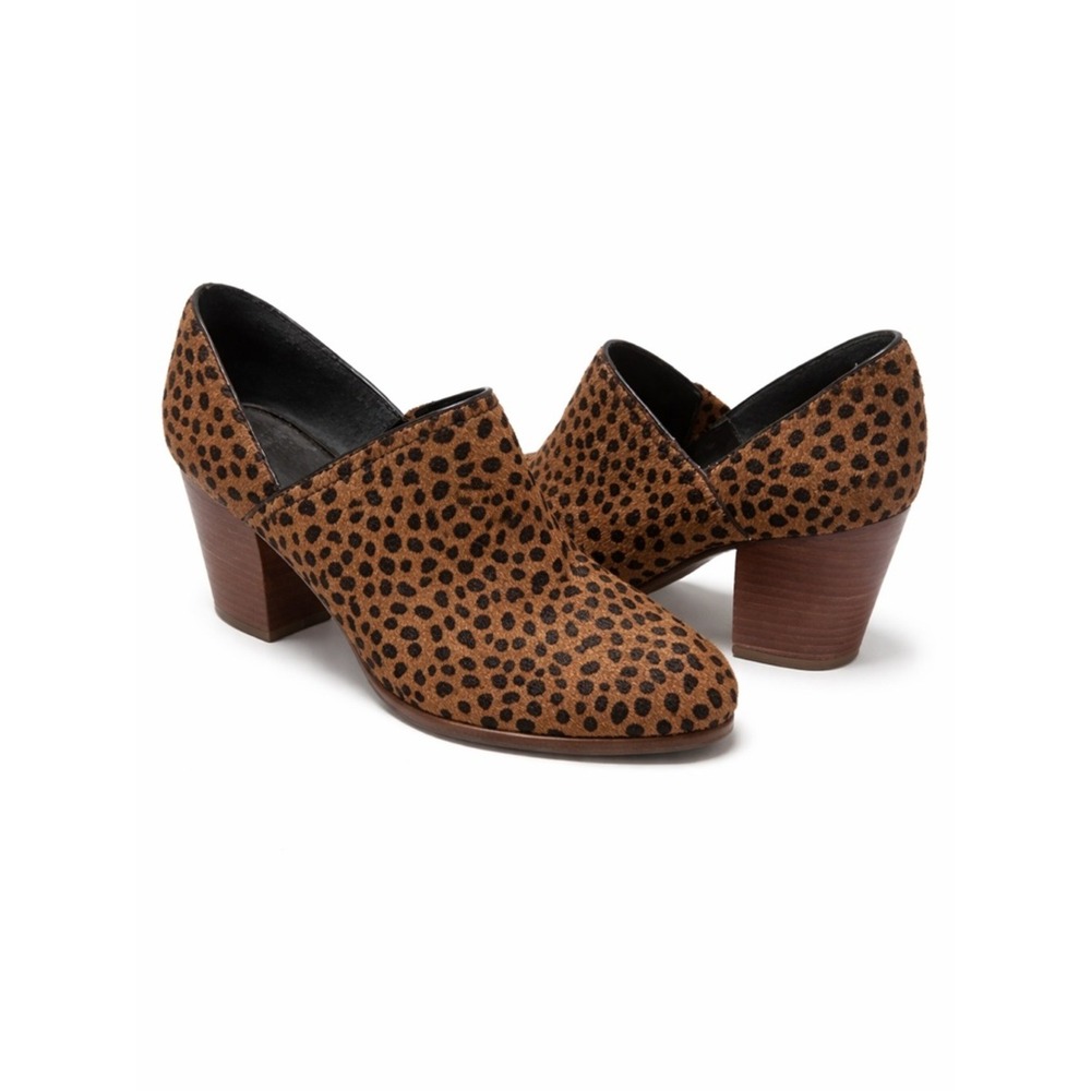 GB Giani Bini Leopard Print Calf Hair Shooties Brown Block Heel‎ Booties Size 8